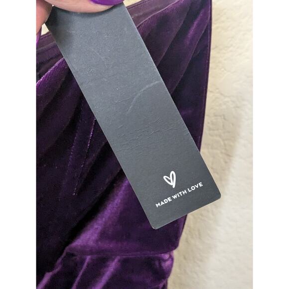 LULUS Glamorous Celebrations Purple Velvet Strapless Tulip Dress Womens Large - Picture 7 of 13